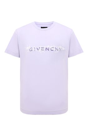 Мужская хлопковая футболка GIVENCHY сиреневого цвета по цене 47050 руб., арт. BM716Y3Y6B | Фото 1 Мужская хлопковая футболка GIVENCHY сиреневого цвета, арт. BM716Y3Y6B | Фото 1 (Материал внешний: Хлопок; Длина (для топов): Стандартные; Рукава: Короткие; Принт: С принтом; Стили: Кэжуэл)