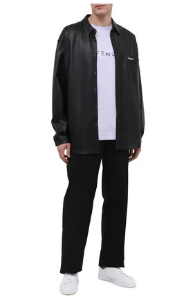Мужская хлопковая футболка GIVENCHY сиреневого цвета по цене 47050 руб., арт. BM716Y3Y6B | Фото 2 Мужская хлопковая футболка GIVENCHY сиреневого цвета, арт. BM716Y3Y6B | Фото 2 (Материал внешний: Хлопок; Длина (для топов): Стандартные; Рукава: Короткие; Принт: С принтом; Стили: Кэжуэл)
