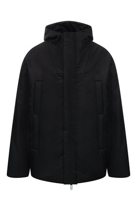 Мужская утепленная куртка OFF-WHITE черного цвета, арт. 0MEC019F21FAB001 | Фото 1 (Кросс-КТ: Куртка; Рукава: Длинные; Shop in Shop M: Верхняя одежда; Длина (верхняя одежда): До середины бедра; Материал внешний: Синтетический материал; Стили: Гранж; Мужское Кросс-КТ: утепленные куртки; Материал подклада: Синтетический материал)