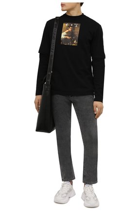 Мужская хлопковый лонгслив OFF-WHITE черного цвета по цене 28250 руб., арт. 0MAB066F21JER007 | Фото 2 Мужская хлопковый лонгслив OFF-WHITE черного цвета, арт. 0MAB066F21JER007 | Фото 2 (Материал внешний: Хлопок; Длина (для топов): Удлиненные, Стандартные; Рукава: Длинные; Стили: Спорт-шик; Принт: С принтом)