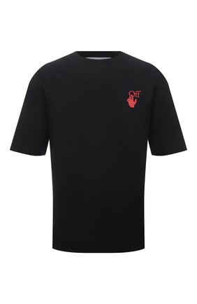 Мужская хлопковая футболка OFF-WHITE черного цвета по цене 26300 руб., арт. 0MAA119F21JER025 | Фото 1 Мужская хлопковая футболка OFF-WHITE черного цвета, арт. 0MAA119F21JER025 | Фото 1 (Материал внешний: Хлопок; Рукава: Короткие; Длина (для топов): Стандартные; Стили: Спорт-шик; Принт: С принтом)