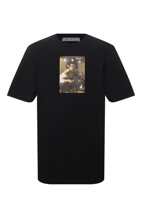 Мужская хлопковая футболка OFF-WHITE черного цвета по цене 26300 руб., арт. 0MAA038F21JER005 | Фото 1 Мужская хлопковая футболка OFF-WHITE черного цвета, арт. 0MAA038F21JER005 | Фото 1 (Рукава: Короткие; Длина (для топов): Удлиненные; Материал внешний: Хлопок; Стили: Спорт-шик; Принт: С принтом)