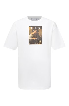 Мужская хлопковая футболка OFF-WHITE белого цвета по цене 26300 руб., арт. 0MAA038F21JER005 | Фото 1 Мужская хлопковая футболка OFF-WHITE белого цвета, арт. 0MAA038F21JER005 | Фото 1 (Материал внешний: Хлопок; Рукава: Короткие; Длина (для топов): Удлиненные; Стили: Спорт-шик; Принт: С принтом)