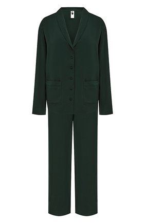 Женская пижама из вискозы SIMONE PERELE темно-зеленого цвета, арт. 18S957-18S660 | Фото 1 (Длина (брюки, джинсы): Стандартные; Материал внешний: Вискоза; Длина Ж (юбки, платья, шорты): Мини; Длина (для топов): Стандартные)