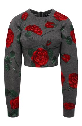 Женский пуловер из вискозы DOLCE & GABBANA серого цвета по цене 79950 руб., арт. F9L07T/FPG65 | Фото 1 Женский пуловер из вискозы DOLCE & GABBANA серого цвета, арт. F9L07T/FPG65 | Фото 1 (Материал подклада: Хлопок; Длина (для топов): Укороченные; Рукава: Длинные; Материал внешний: Вискоза; Женское Кросс-КТ: Пуловер-одежда; Стили: Романтичный)