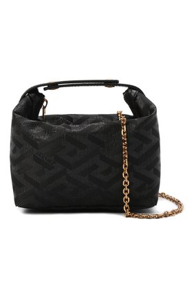 Женская сумка monogram mini VERSACE черного цвета по цене 56450 руб., арт. 1001918/1A01756 | Фото 7 Женская сумка monogram mini VERSACE черного цвета, арт. 1001918/1A01756 | Фото 7 (Сумки-технические: Сумки через плечо, Сумки top-handle; Размер: mini; Ремень/цепочка: На ремешке; Материал: Текстиль)