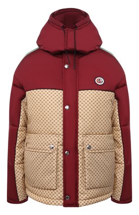 Женская утепленная куртка GUCCI красного цвета, арт. 663279/ZAHB8 | Фото 1 (Рукава: Длинные; Материал внешний: Синтетический материал; Материал подклада: Синтетический материал; Длина (верхняя одежда): Короткие; Кросс-КТ: Куртка; Стили: Спорт-шик)