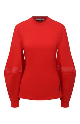 Женский хлопковый свитшот JW ANDERSON красного цвета по цене 26950 руб., арт. JW0015 PG0717 | Фото 1 Женский хлопковый свитшот JW ANDERSON красного цвета, арт. JW0015 PG0717 | Фото 1 (Рукава: Длинные; Длина (для топов): Стандартные; Материал внешний: Хлопок; Женское Кросс-КТ: Свитшот-одежда; Стили: Спорт-шик)