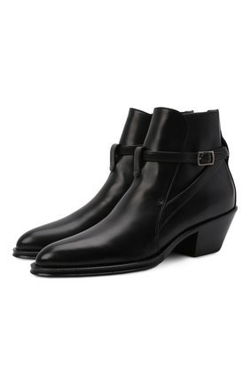 Женские кожаные ботильоны SAINT LAURENT черного цвета по цене 86800 руб., арт. 670251/25X00 | Фото 1 Женские кожаные ботильоны SAINT LAURENT черного цвета, арт. 670251/25X00 | Фото 1 (Материал внутренний: Натуральная кожа; Каблук высота: Низкий; Подошва: Плоская; Каблук тип: Устойчивый)