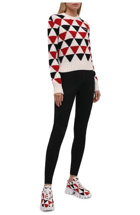 Женская ботинки PRADA разноцветного цвета по цене 79000 руб., арт. 1E863M-3LKR-F0X5N-050 | Фото 2 Женская ботинки PRADA разноцветного цвета, арт. 1E863M-3LKR-F0X5N-050 | Фото 2 (Материал внешний: Текстиль)