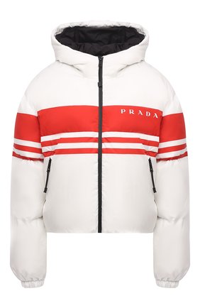 Женская утепленная куртка PRADA разноцветного цвета, арт. 29R698-10UY-F0970-212 | Фото 1 (Материал внешний: Синтетический материал; Кросс-КТ: Куртка, лыжи; Рукава: Длинные; Длина (верхняя одежда): Короткие; Стили: Спорт-шик)