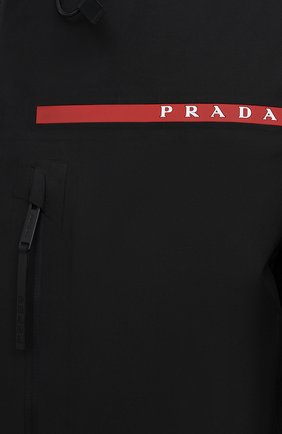 Мужская утепленная куртка PRADA черного цвета, арт. SGB267-1XV1-F0002-192 | Фото 5 (Кросс-КТ: Куртка, другое; Материал внешний: Синтетический материал; Мужское Кросс-КТ: утепленные куртки; Стили: Спорт-шик; Длина (верхняя одежда): Короткие)
