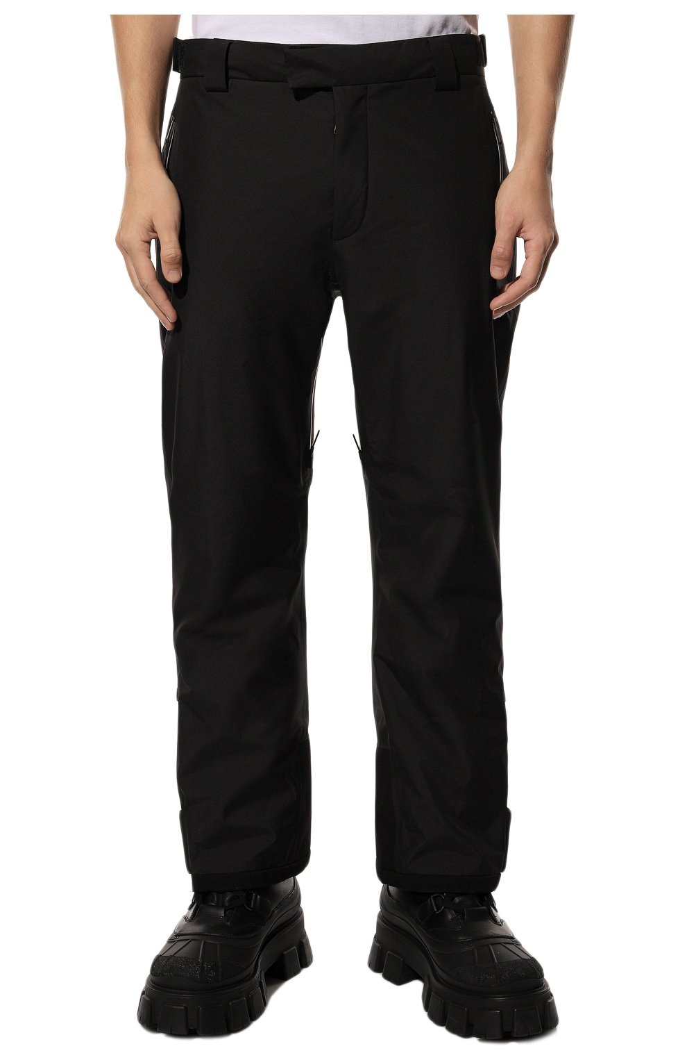 Мужские утепленные брюки PRADA черного цвета, арт. SPH18-1XV1-F0002-192 | Фото 3 (Материал внешний: Синтетический материал; Стили: Спорт-шик; Кросс-КТ: другое)