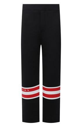 Мужские брюки PRADA черного цвета по цене 115000 руб., арт. SJP319-10QN-F0002-212 | Фото 1 Мужские брюки PRADA черного цвета, арт. SJP319-10QN-F0002-212 | Фото 1 (Материал внешний: Синтетический материал; Кросс-КТ: другое; Стили: Спорт-шик)