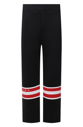 Мужские брюки PRADA черного цвета, арт. SJP319-10QN-F0002-212 | Фото 1 (Материал внешний: Синтетический материал; Кросс-КТ: другое; Стили: Спорт-шик)