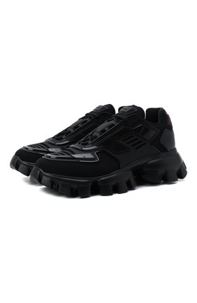 Мужские кроссовки cloudbust thunder PRADA черного цвета, арт. 2EG293-3KZU-F0002 | Фото 1 (Материал внешний: Текстиль; Материал утеплителя: Без утеплителя; Стили: Классический)