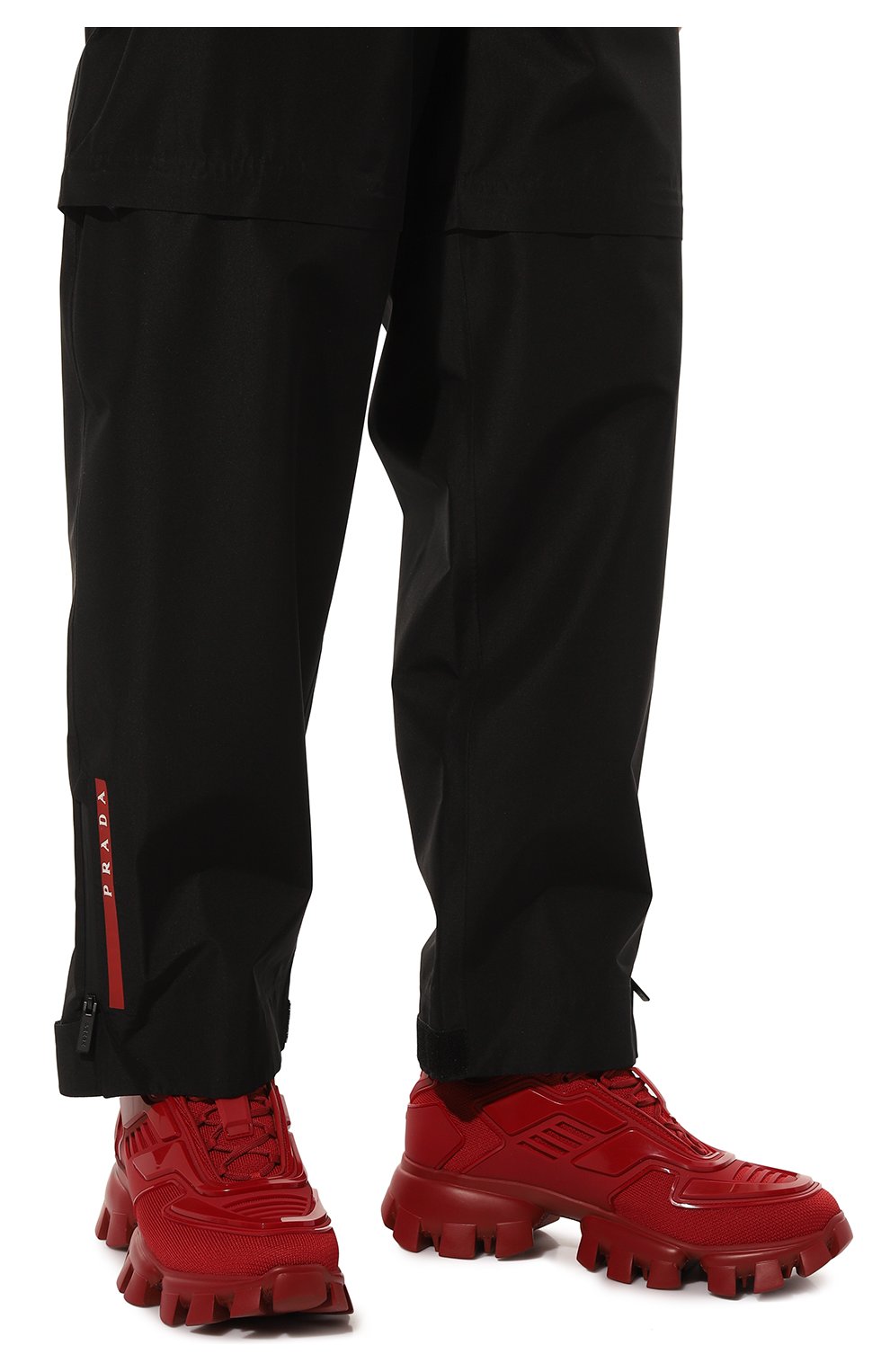Мужские кроссовки cloudbust thunder PRADA красного цвета, арт. 2EG293-3KZU-F0LXN | Фото 3 (Материал внешний: Текстиль; Стили: Классический; Материал утеплителя: Без утеплителя)