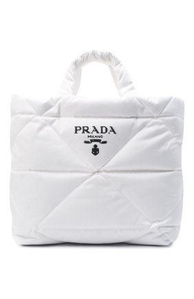 Мужская текстильная сумка-тоут PRADA белого цвета, арт. 2VG082-2DXR-F0009-OOO | Фото 1 (Материал: Текстиль)