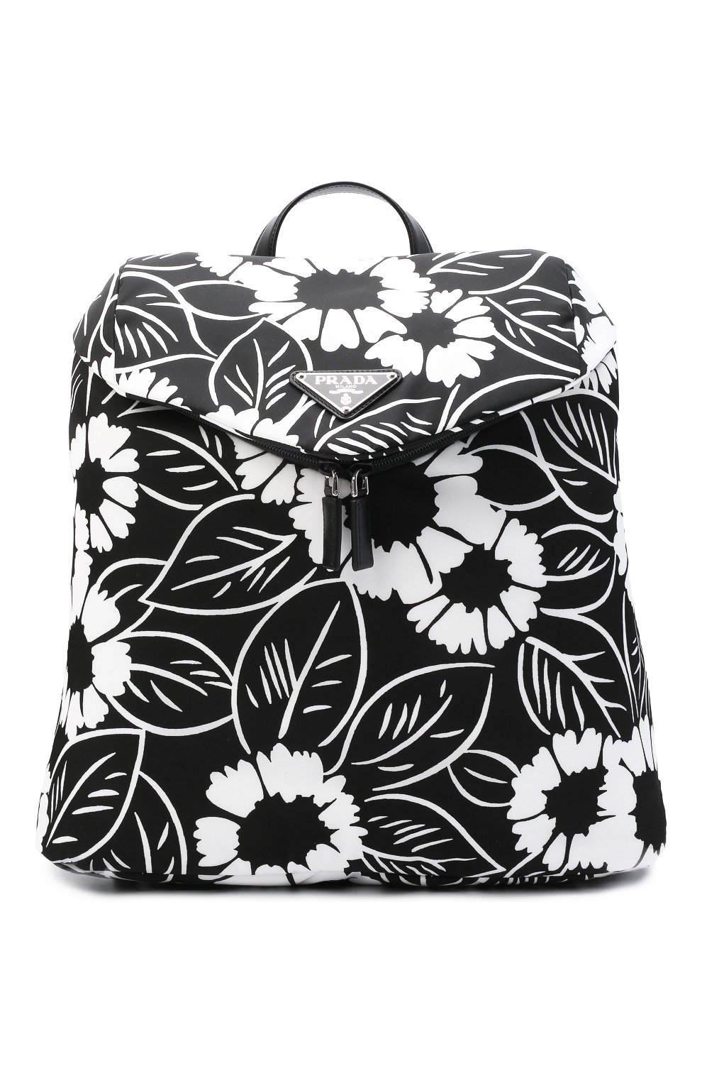 Мужской текстильный рюкзак PRADA черно-белого цвета, арт. 2VZ095-2D1V-F0967-OOO | Фото 1 (Материал: Текстиль; Стили: Кэжуэл)