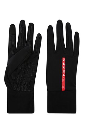 Мужские комбинированные перчатки PRADA черного цвета, арт. 4GG115-3K5X-F0002 | Фото 6 (Материал: Текстиль, Синтетический материал; Кросс-КТ: Спорт)