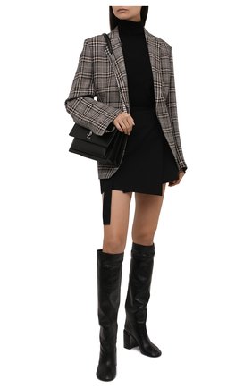 Женские кожаные сапоги JIL SANDER черного цвета по цене 87850 руб., арт. JS37233A-14012 | Фото 2 Женские кожаные сапоги JIL SANDER черного цвета, арт. JS37233A-14012 | Фото 2 (Высота голенища: Средние; Материал внутренний: Натуральная кожа; Каблук высота: Высокий; Подошва: Плоская; Каблук тип: Устойчивый)