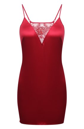 Женская шелковая сорочка LISE CHARMEL красного цвета, арт. ALH1704 | Фото 1 (Длина Ж (юбки, платья, шорты): Мини; Материал внешний: Шелк; Рукава: На бретелях)