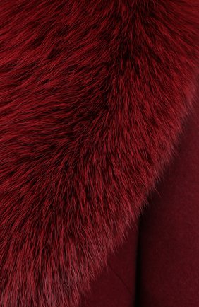 Женское пальто с меховым воротником DOLCE & GABBANA бордового цвета, арт. F0AU6T/FU2UD | Фото 5 (Материал внешний: Шерсть, Кашемир; Рукава: Длинные; Длина (верхняя одежда): Длинные; 1-2-бортные: Двубортные; Материал подклада: Шелк; Стили: Кэжуэл)