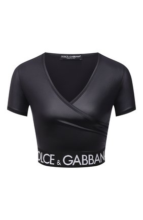 Женский топ DOLCE & GABBANA черного цвета по цене 37700 руб., арт. F8N53T/FUGLE | Фото 1 Женский топ DOLCE & GABBANA черного цвета, арт. F8N53T/FUGLE | Фото 1 (Длина (для топов): Укороченные; Рукава: Короткие; Материал внешний: Синтетический материал; Женское Кросс-КТ: Топ-спорт)