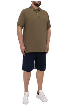 Мужское хлопковое поло POLO RALPH LAUREN хаки цвета по цене 10350 руб., арт. 711680784/PRL BS | Фото 2 Мужское хлопковое поло POLO RALPH LAUREN хаки цвета, арт. 711680784/PRL BS | Фото 2 (Материал внешний: Хлопок; Рукава: Короткие; Длина (для топов): Стандартные, Удлиненные; Застежка: Пуговицы; Стили: Кэжуэл; Big sizes: Big Sizes)