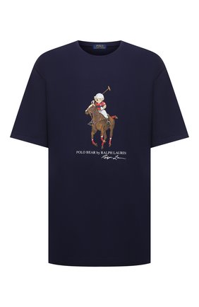 Мужская хлопковая футболка POLO RALPH LAUREN темно-синего цвета по цене 9420 руб., арт. 711853310/PRL BS | Фото 1 Мужская хлопковая футболка POLO RALPH LAUREN темно-синего цвета, арт. 711853310/PRL BS | Фото 1 (Длина (для топов): Удлиненные; Материал внешний: Хлопок; Рукава: Короткие; Принт: С принтом; Стили: Спорт-шик; Big sizes: Big Sizes)
