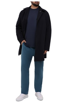 Мужские хлопковые брюки HILTL синего цвета, арт. PARMA/74818/60-70 | Фото 2 (Материал внешний: Хлопок; Длина (брюки, джинсы): Стандартные; Случай: Повседневный; Стили: Кэжуэл; Силуэт М (брюки): Чиносы; Big sizes: Big Sizes)