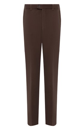 Мужские хлопковые брюки HILTL коричневого цвета, арт. PARMA/74818/60-70 | Фото 1 (Материал внешний: Хлопок; Длина (брюки, джинсы): Стандартные; Случай: Повседневный; Стили: Кэжуэл; Силуэт М (брюки): Чиносы; Big sizes: Big Sizes)
