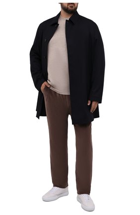 Мужские хлопковые брюки HILTL коричневого цвета, арт. PARMA/74818/60-70 | Фото 2 (Материал внешний: Хлопок; Длина (брюки, джинсы): Стандартные; Случай: Повседневный; Стили: Кэжуэл; Силуэт М (брюки): Чиносы; Big sizes: Big Sizes)