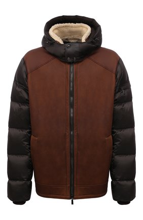 Мужской комбинированный бомбер smith-mes MOORER коричневого цвета по цене 394500 руб., арт. SMITH-MES/M0UB0100094-TEPA283/60-68 | Фото 1 Мужской комбинированный бомбер smith-mes MOORER коричневого цвета, арт. SMITH-MES/M0UB0100094-TEPA283/60-68 | Фото 1 (Материал утеплителя: Натуральный мех, Пух и перо; Длина (верхняя одежда): Короткие; Рукава: Длинные; Материал внешний: Синтетический материал, Натуральная кожа; Мужское Кросс-КТ: Кожа и замша, пуховик-короткий; Кросс-КТ: Куртка; Принт: Без принта; Стили: Кэжуэл; Big sizes: Big Sizes)