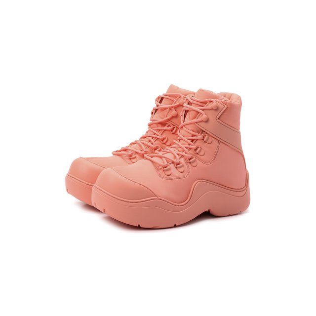 Текстильные ботинки Puddle Bomber Bottega Veneta розового цвета