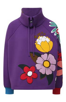 Женский хлопковый пуловер DOLCE & GABBANA фиолетового цвета, арт. F9J32T/G7YZY | Фото 1 (Длина (для топов): Стандартные; Материал внешний: Хлопок; Рукава: Длинные; Стили: Спорт-шик; Женское Кросс-КТ: Пуловер-одежда)