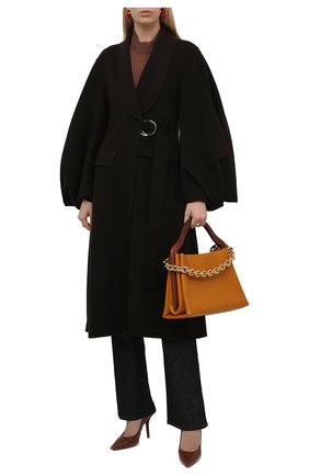 Женское шерстяное пальто JW ANDERSON коричневого цвета по цене 108000 руб., арт. C00170 PG0705 | Фото 2 Женское шерстяное пальто JW ANDERSON коричневого цвета, арт. C00170 PG0705 | Фото 2 (Материал внешний: Шерсть; Рукава: Длинные; Длина (верхняя одежда): Короткие; Стили: Гламурный; 1-2-бортные: Двубортные)