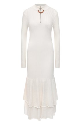 Женское хлопковое платье JW ANDERSON белого цвета по цене 59950 руб., арт. KW0539 YN0152 | Фото 1 Женское хлопковое платье JW ANDERSON белого цвета, арт. KW0539 YN0152 | Фото 1 (Материал внешний: Хлопок; Длина Ж (юбки, платья, шорты): Миди; Рукава: Длинные; Стили: Романтичный; Случай: Повседневный; Женское Кросс-КТ: Платье-одежда)