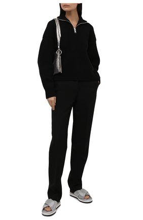 Женские текстильные шлепанцы DOLCE & GABBANA серебряного цвета по цене 86550 руб., арт. CW0148/AQ624 | Фото 2 Женские текстильные шлепанцы DOLCE & GABBANA серебряного цвета, арт. CW0148/AQ624 | Фото 2 (Материал внешний: Текстиль; Подошва: Платформа; Материал внутренний: Текстиль)