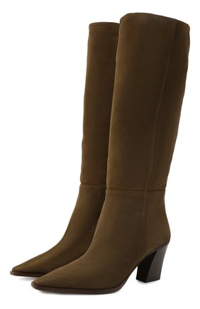 Женские замшевые сапоги matisse 70 AQUAZZURA хаки цвета по цене 86700 руб., арт. MSEMIDB0-SUE-SWE | Фото 1 Женские замшевые сапоги matisse 70 AQUAZZURA хаки цвета, арт. MSEMIDB0-SUE-SWE | Фото 1 (Материал внутренний: Натуральная кожа; Высота голенища: Средние; Каблук высота: Средний; Подошва: Плоская; Каблук тип: Устойчивый; Материал внешний: Замша, Кожа; Материал утеплителя: Без утеплителя)
