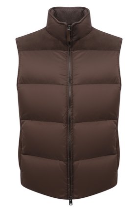 Мужской пуховый жилет BRIONI коричневого цвета по цене 313000 руб., арт. SUP40L/P0907 | Фото 1 Мужской пуховый жилет BRIONI коричневого цвета, арт. SUP40L/P0907 | Фото 1 (Материал подклада: Синтетический материал; Материал утеплителя: Пух и перо; Длина (верхняя одежда): Короткие; Материал внешний: Синтетический материал; Кросс-КТ: Куртка, Пуховик; Стили: Кэжуэл)