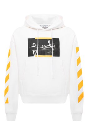 Мужской хлопковое худи OFF-WHITE белого цвета по цене 44150 руб., арт. 0MBB037F21FLE011 | Фото 1 Мужской хлопковое худи OFF-WHITE белого цвета, арт. 0MBB037F21FLE011 | Фото 1 (Материал внешний: Хлопок; Мужское Кросс-КТ: Худи-одежда; Принт: С принтом; Стили: Спорт-шик; Рукава: Длинные; Длина (для топов): Стандартные)
