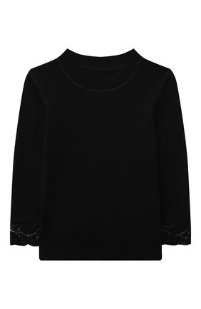 Детский комплект из лонгслива и леггинс WOOL&COTTON черного цвета по цене 7520 руб., арт. BRUFPK-K | Фото 2 Детский комплект из лонгслива и леггинс WOOL&COTTON черного цвета, арт. BRUFPK-K | Фото 2 (Рукава: Длинные; Материал внешний: Шерсть)