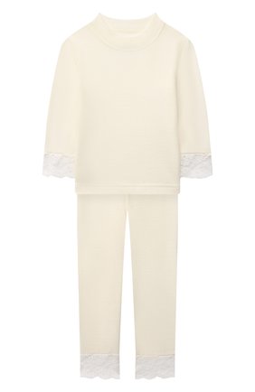Детский комплект из лонгслива и леггинс WOOL&COTTON бежевого цвета по цене 7520 руб., арт. BRUFPK-K | Фото 1 Детский комплект из лонгслива и леггинс WOOL&COTTON бежевого цвета, арт. BRUFPK-K | Фото 1 (Материал внешний: Шерсть; Рукава: Длинные)