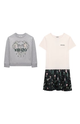Детское платье со свитшотом KENZO белого цвета по цене 25850 руб., арт. K12057 | Фото 1 Детское платье со свитшотом KENZO белого цвета, арт. K12057 | Фото 1 (Рукава: Длинные; Материал внешний: Хлопок; Ростовка одежда: 10 - 11 лет | 140 - 146см, 12 лет | 152 см, 3 года | 98 см, 4 года | 104 см, 5 лет | 110 см, 6 лет | 116 см, 8 лет | 128 см)