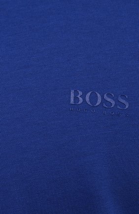 Мужская хлопковая футболка BOSS синего цвета, арт. 50385281 | Фото 5 (Принт: Без принта; Рукава: Короткие; Длина (для топов): Стандартные; Материал внешний: Хлопок; Стили: Кэжуэл)