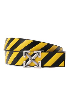 Мужской кожаный ремень OFF-WHITE желтого цвета по цене 41850 руб., арт. 0MRB062F21LEA001 | Фото 1 Мужской кожаный ремень OFF-WHITE желтого цвета, арт. 0MRB062F21LEA001 | Фото 1 (Случай: Повседневный)