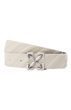 Мужской кожаный ремень OFF-WHITE кремвого цвета по цене 41850 руб., арт. 0MRB062F21LEA001 | Фото 1 Мужской кожаный ремень OFF-WHITE кремвого цвета, арт. 0MRB062F21LEA001 | Фото 1 (Случай: Повседневный)