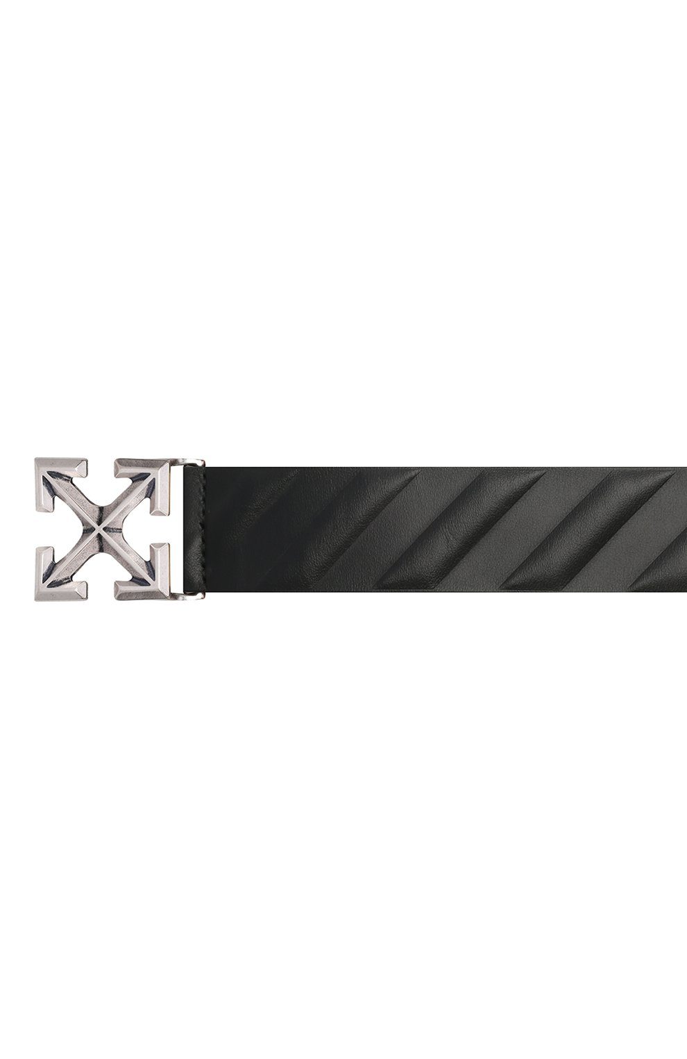 Мужской кожаный ремень OFF-WHITE черного цвета, арт. 0MRB062F21LEA001 | Фото 4 (Случай: Повседневный; Материал: Натуральная кожа)