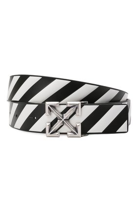 Мужской кожаный ремень OFF-WHITE черно-белого цвета по цене 41850 руб., арт. 0MRB062F21LEA001 | Фото 1 Мужской кожаный ремень OFF-WHITE черно-белого цвета, арт. 0MRB062F21LEA001 | Фото 1 (Случай: Повседневный)